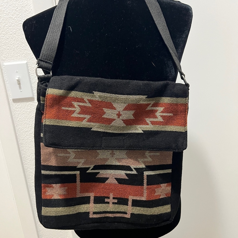 Southwest Aztec Tribal Crossbody Bag – Woven Messenger Purse, Lined